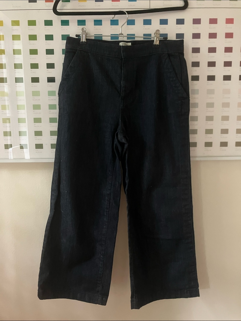 J. Crew Dark wash Rayner Wide Leg Trouser Jeans Sz 26.